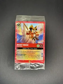 Disney Lorcana Mickey Mouse Pirate Captain Promo Glimmer Foil Card 18/P2, Sealed - Image 1