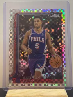 2025-26 Topps Chrome Quentin Grimes #197 X-Fractor Refractor 76ers - Image 1