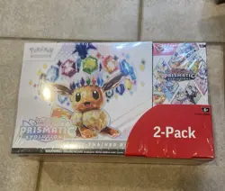 Pokemon TCG Prismatic Evolutions ETB with Booster Bundle Costco 2-Pack Sealed - Image 1