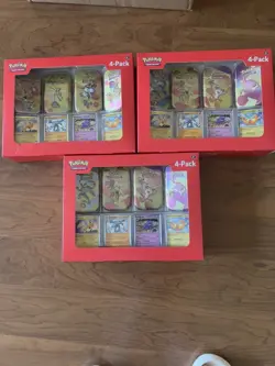 *LOT OF 3 * Pokemon 151 4 Pack Mini Tins + 4 Promos Sam’s Club Exclusive NEW! - Image 1