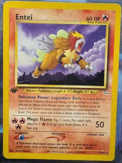 Pokemon Card - Entei 1st Edition Neo Revelation 17/64 Rare MP - Image 1