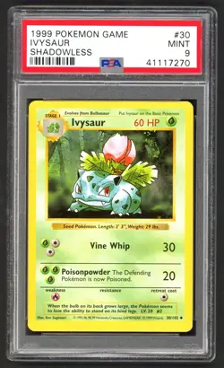 Pokemon Cards - PSA 9 Shadowless Ivysaur 30/102 - Base Set - MINT - PSA9 - Image 1