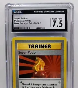 Super Potion 90/102 Shadowless 1st Base Set 1999 Pokemon Card Graded CGC 7.5 - Image 2