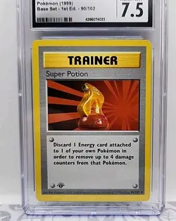 Super Potion 90/102 Shadowless 1st Base Set 1999 Pokemon Card Graded CGC 7.5 - Image 3