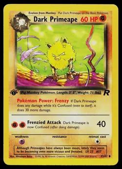 Pokemon Card - Dark Primeape Team Rocket 43/82 Uncommon 1st Edition - Image 1