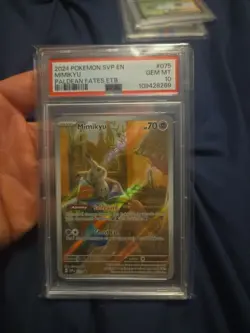 2024 Pokemon Mimikyu 075 : Scarlet & Violet ETB Promo Card Holo PSA 10 Gem Mint - Image 2