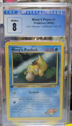 Pokemon Misty's Psyduck - Gym Heroes 54/132 CGC 7.5 NM+ - Image 1