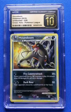 2010 Pokemon Houndoom Undaunted Cross. Holo Pokemon League 5/90 CGC PRISTINE 10! - Image 1