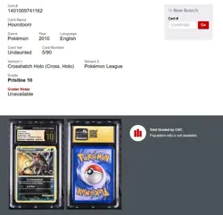 2010 Pokemon Houndoom Undaunted Cross. Holo Pokemon League 5/90 CGC PRISTINE 10! - Image 3