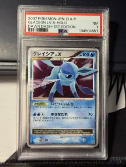 2007 Pokemon Japanese Dawn Dash Glaceon Lv X Holo 1st Edition PSA 7- New Cert! - Image 1