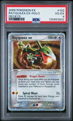 2005 POKEMON EX DEOXYS #102 RAYQUAZA EX-HOLO PSA 4 - Image 1