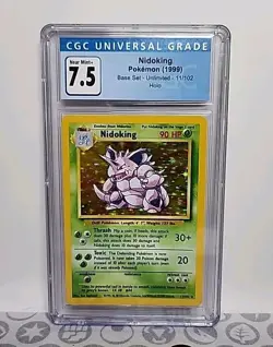 Nidoking 11/102 Base Set 1999 Pokemon Card Game Unlimited WOTC Graded CGC 7.5 - Image 1