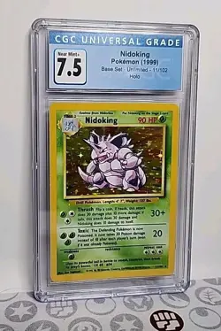 Nidoking 11/102 Base Set 1999 Pokemon Card Game Unlimited WOTC Graded CGC 7.5 - Image 2