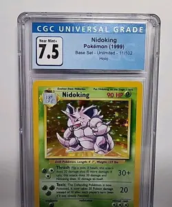 Nidoking 11/102 Base Set 1999 Pokemon Card Game Unlimited WOTC Graded CGC 7.5 - Image 3