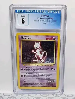 Mewtwo 10/102 Base Set Holo 1999 Pokemon Card Game Unlimited WOTC Graded CGC 6 - Image 2