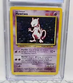 Mewtwo 10/102 Base Set Holo 1999 Pokemon Card Game Unlimited WOTC Graded CGC 6 - Image 3