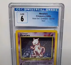 Mewtwo 10/102 Base Set Holo 1999 Pokemon Card Game Unlimited WOTC Graded CGC 6 - Image 4