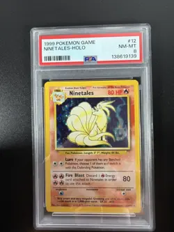 1999 POKEMON BASE SET UNLIMITED #12/102 NINETALES-HOLO PSA 8 - Image 2