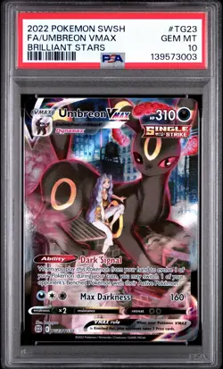 2022 POKEMON SWORD & SHIELD BRILLIANT STARS #TG23 FULL ART/UMBREON VMAX PSA 10 - Image 1