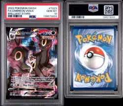 2022 POKEMON SWORD & SHIELD BRILLIANT STARS #TG23 FULL ART/UMBREON VMAX PSA 10 - Image 3