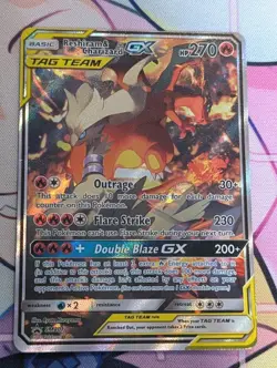 Pokemon TCG SM Black Star Promo Reshiram & Charizard GX SM201 - HP - Image 1