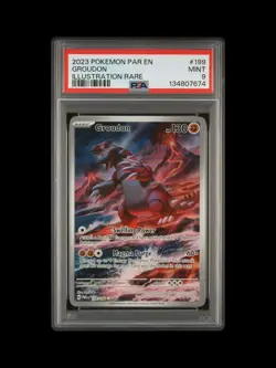 Pokemon TCG Groudon Illustration Rare Paradox Rift 199/182 PSA 9 - Image 1