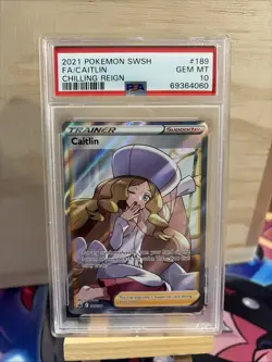 Fa/Caitlin 189 Pokemon Sword & Shield Chilling Reign NM PSA 10 - Image 1