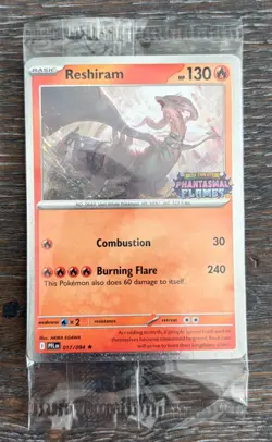Pokemon Phantasmal Flames Reshiram 017/094 Promo Stamped Sealed TCG Barnes Noble - Image 1
