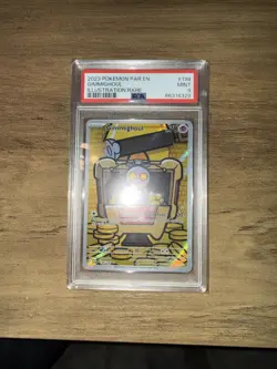 2023 Pokemon TCG Paradox Rift Gimmighoul 198/182 Illustration Rare PSA 9 - Image 1