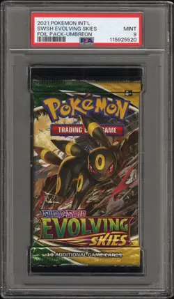 Pokemon Evolving Skies Umbreon Art Authentic Sealed Graded Booster Pack PSA 9 - Image 1