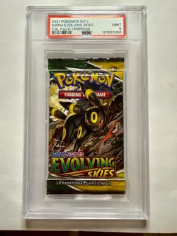 Pokemon Evolving Skies Umbreon Art Authentic Sealed Graded Booster Pack PSA 9 - Image 1