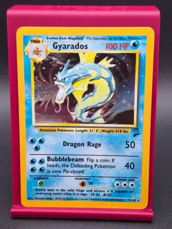 LP Gyarados Base Set 2 Holo Rare Pokemon Card TCG 7/130 - Image 1