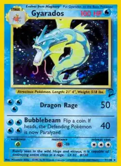 Gyarados - 7/130 - Pokemon Base Set 2 Holo Rare Card WOTC LP - Image 1
