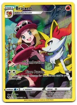 Braixen TG01/TG30 - Silver Tempest Trainer Gallery Pokemon TCG Holo - MP Card - Image 1