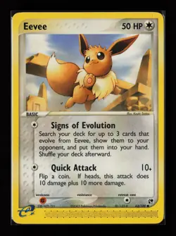 Eevee 63/100 Common Sandstorm Non Holo Pokemon Card - Image 1