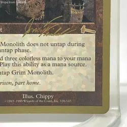 Grim Monolith Jon Finkel (ULG) 2000 World Championships MTG Card - Image 4