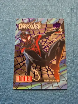 2023-24 Miles Morales Upper Deck Marvel Annual DARKWEB 💥52/99💥 #DW-17 PURPLE - Image 1