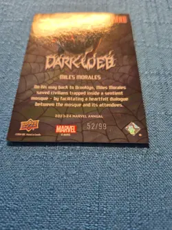 2023-24 Miles Morales Upper Deck Marvel Annual DARKWEB 💥52/99💥 #DW-17 PURPLE - Image 3