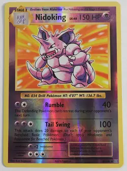 POKEMON NIDOKING 45/108 REVERSE HOLO EVOLUTIONS 2016 POKEMON LP - Image 1