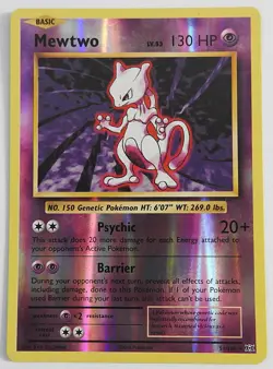 POKEMON MEWTWO 51/108 REVERSE HOLO EVOLUTIONS 2016 POKEMON LP - Image 1