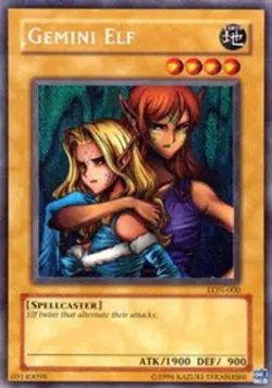 Yugioh! LP Gemini Elf - LON-000 - Secret Rare - Unlimited Edition Lightly Played - Image 1