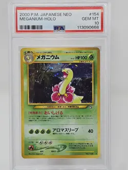 2000 Pokemon Japanese Neo Meganium PSA 10 - Image 1