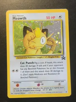 Pokemon TCG Meowth Black Star Promos Holo Card Wizards Black Star Promos 10 - Image 1
