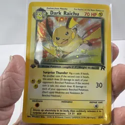 Dark Raichu 1st Edition Holo 83/82 Team Rocket Pokemon Card 2000 Wizards WOTC - Image 1