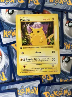 Pokemon TCG Base Set Pikachu 58/102 Vintage Card shadowless 1st edition - Image 1