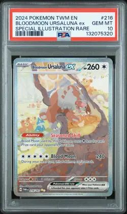 2024 POKEMON TWM EN-TWILIGHT MASQUERADE #216 BLOODMOON URSALUNA EX PSA 10 - Image 1