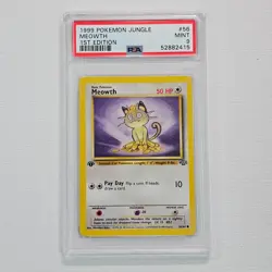 1999 Pokemon Card Jungle 1st Edition #56 Meowth 56/64 PSA 9 @4B - Image 1