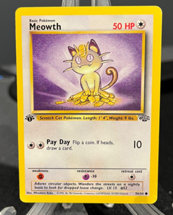Pokemon 1st Edition MEOWTH Jungle 56/64 1999 WOTC - Image 1
