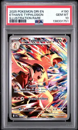 2025 Pokemon DRI EN-DESTINED RIVALS ETHAN'S TYPHLOSION ILLUSTRATION RARE PSA 10 - Image 1