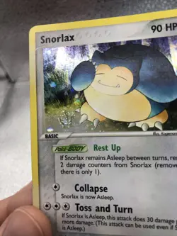 2004 Pokemon TCG Snorlax Holo Rare FireRed & LeafGreen 15/112 SWIRL! - Image 2